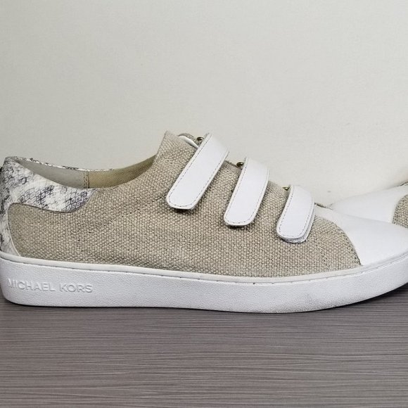 Michael Kors Craig Hook & Loop Strap Sneakers, Natural, Womens Size 9.5 M / 40.5 - Picture 7 of 10